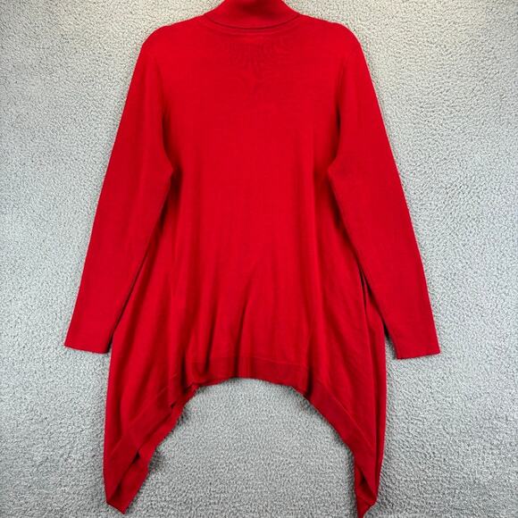 Chicos Featherweight Turtleneck Tunic Sweater Large Cashmere Blend Assymetrical - Picture 9 of 10